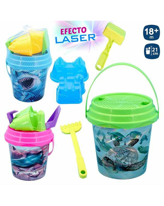 Juinsa strand speelgoedset met dieren, 21 x 20 cm, plastic speelgoed voor buiten en sportactiviteiten