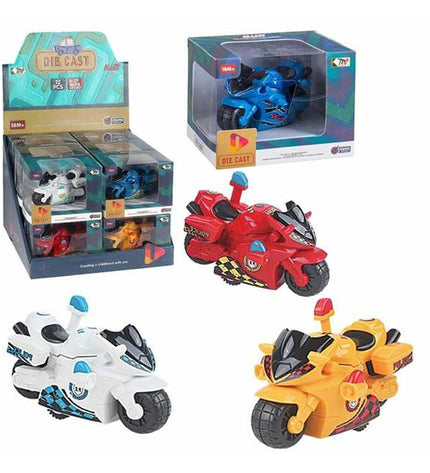 Juinsa Motorfiets speelgoed, 10 cm, plastic motorcycle toy in vibrant colors, perfect for kids’ play and imaginative fun.
