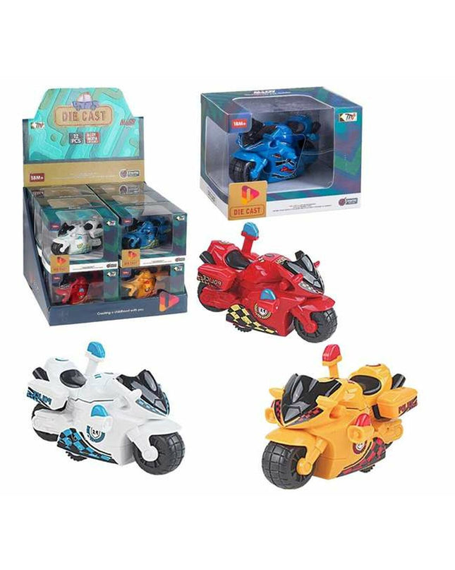 Juinsa Motorfiets speelgoed, 10 cm, plastic motorcycle toy in vibrant colors, perfect for kids’ play and imaginative fun.