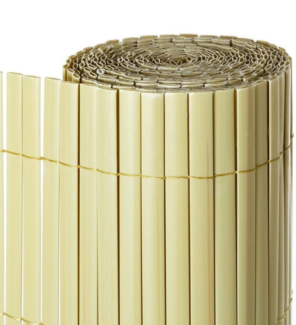 Beige PVC garden fence by BigBuy Outdoor, 1 x 300 x 100 cm, outdoor decorative garden fencing with smooth finish.