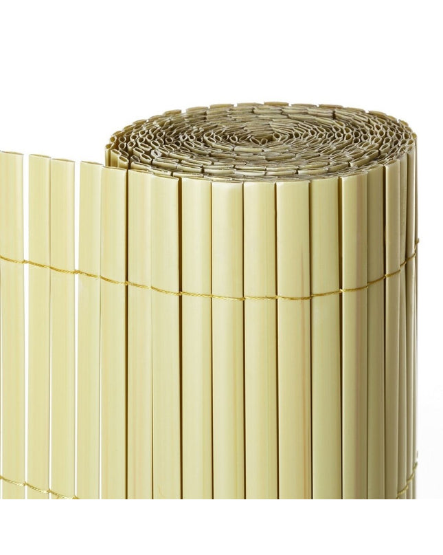 Beige PVC garden fence by BigBuy Outdoor, 1 x 300 x 100 cm, outdoor decorative garden fencing with smooth finish.
