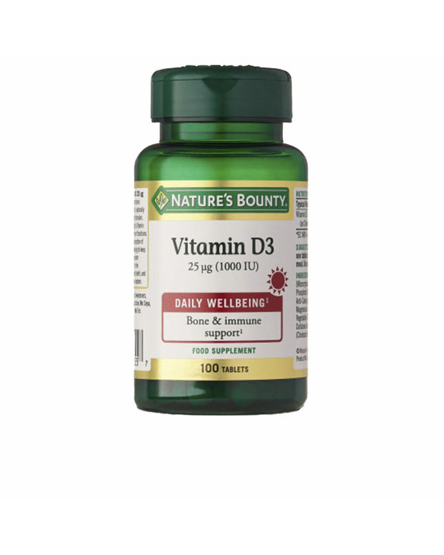 Nature's Bounty Vitamin D3 supplement bottle with 100 softgels, health and personal care vitamin, mineral, and supplement product.