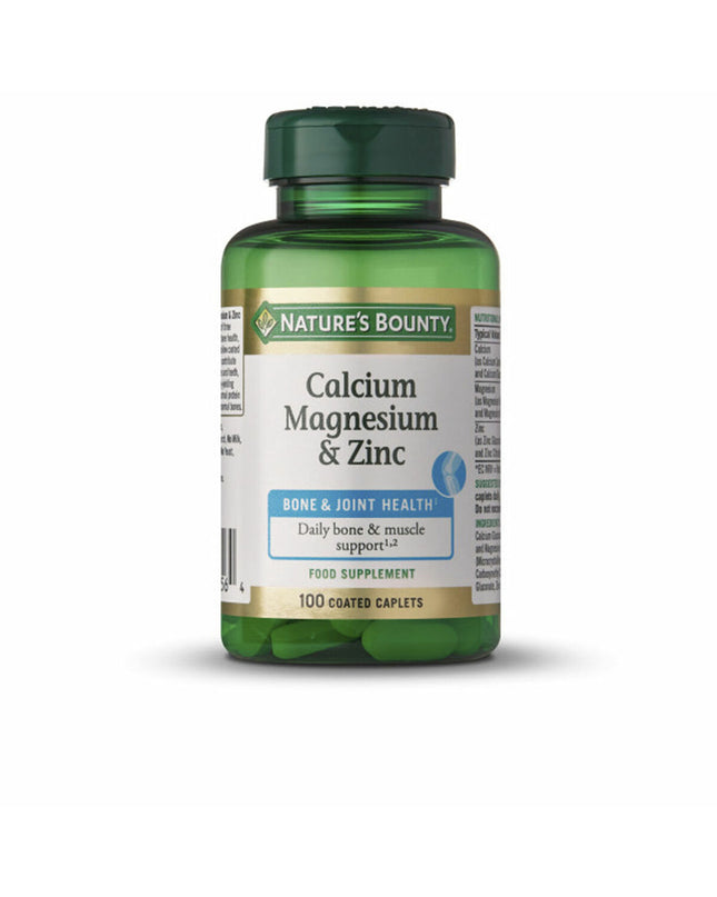 Nature's Bounty Calcium Zinc Magnesium capsules, 100-count, dietary supplement for health and mineral support.