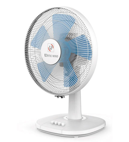 S&P WIND250 portable table fan with 37W power, black finish, compact design for home and kitchen cooling.
