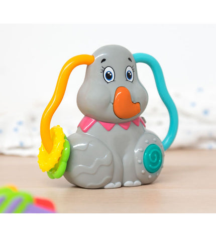 Baby rattle toy from BigBuy Kids, colorful plastic with textured handle, designed for young children’s play and sensory development.