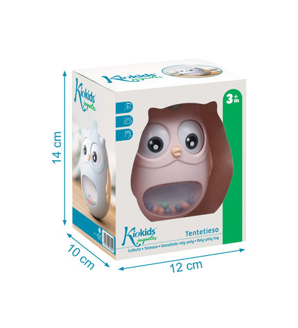 Pink owl baby rattle from BigBuy Kids, soft plush toy for young children, ideal for sensory development and play.