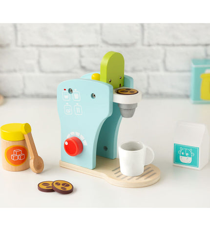 BigBuy Fun toy coffee machine for kids, a realistic pretend play coffee maker in bright colors for imaginative play.