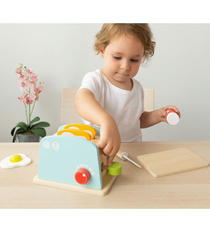 BigBuy Fun toy toaster from the Imiteerspelletjes collection, realistic plastic play bread toaster for children.