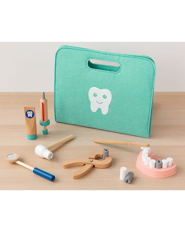 BigBuy Fun doctor toy set with accessories, including dental tools and medical supplies, for pretend play as a dentist.