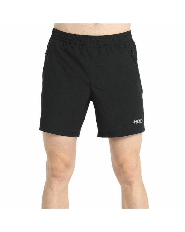 Black men's swim shorts from +8000, designed for sports and watersports, with a sporty outdoor style and quick-drying fabric.