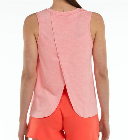 Pink outdoor sport shirt from +8000 for camping and hiking, shown on a hanger against a neutral background.