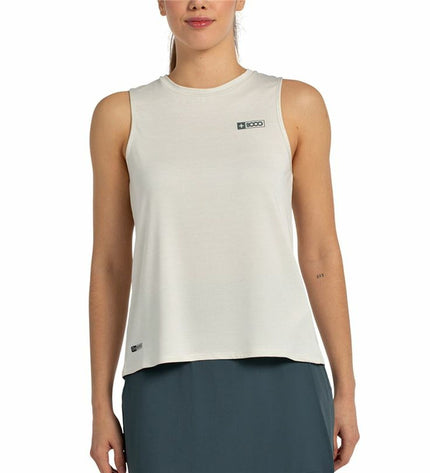 Beige +8000 outdoor sport shirt for camping and hiking, displayed on a hanger with outdoor gear background.