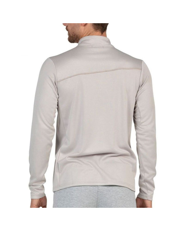 Men's beige long-sleeve T-shirt by +8000 for outdoor activities, featuring lightweight fabric suitable for camping and hiking.