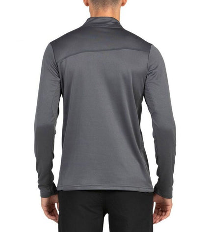 Light gray men's long-sleeve T-shirt by +8000, suitable for sports, outdoor activities, camping, and hiking.