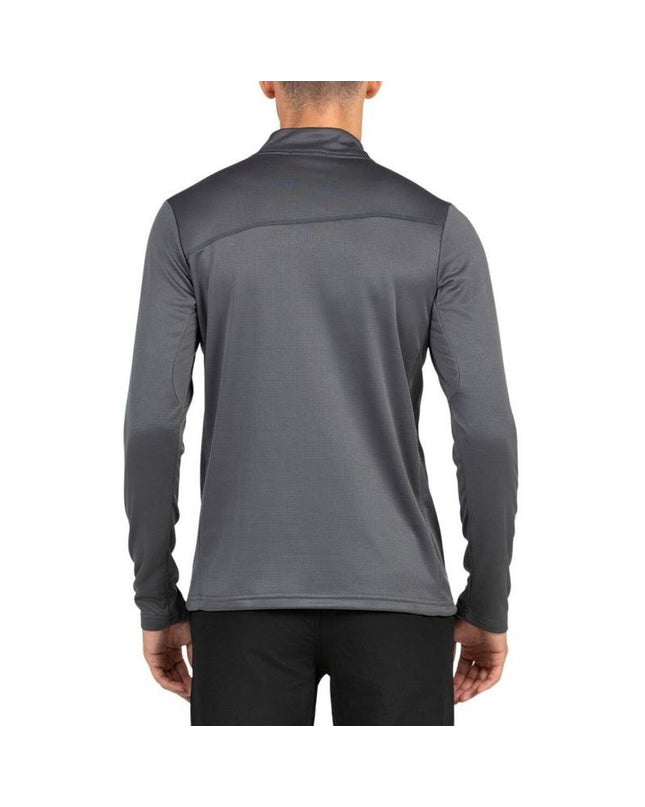 Light gray men's long-sleeve T-shirt by +8000, suitable for sports, outdoor activities, camping, and hiking.