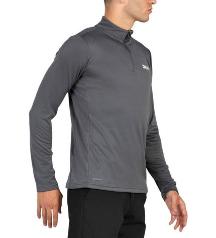 Light gray men's long sleeve T-shirt from +8000, designed for sport, outdoor activities, camping, and hiking.