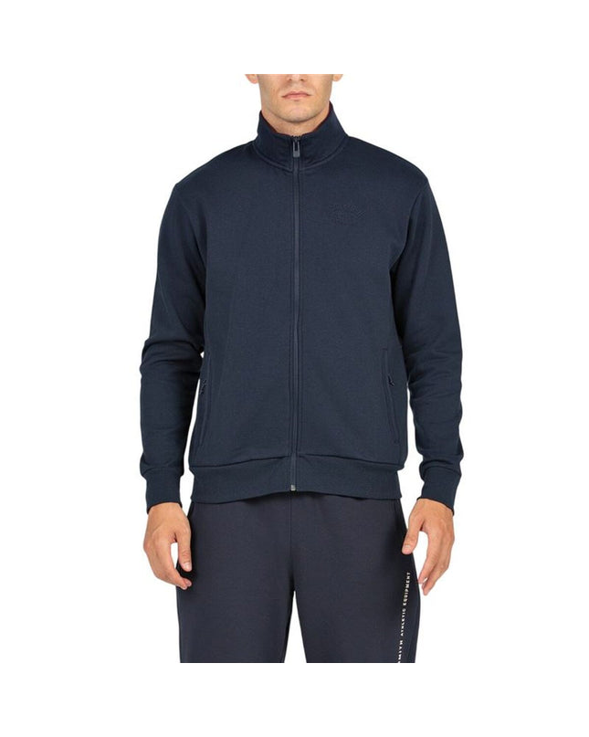 John Smith Frios marineblauw heren sportjas, outdoor sportkleding met waterbestendige stof en verstelbare capuchon.