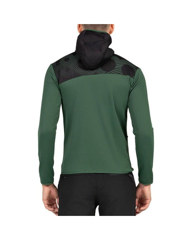 Green men's sports jacket by +8000, suitable for outdoor activities like hiking and camping, with a lightweight, weather-resistant design.