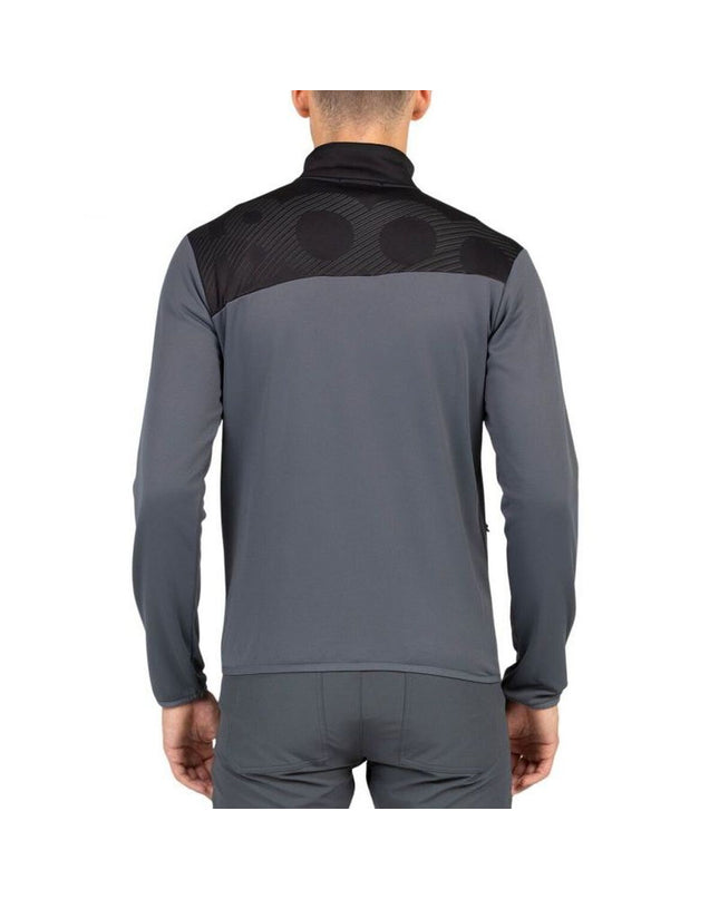 Dark gray men's sport jacket from +8000, ideal for outdoor activities like camping and hiking, with a lightweight, weather-resistant design.