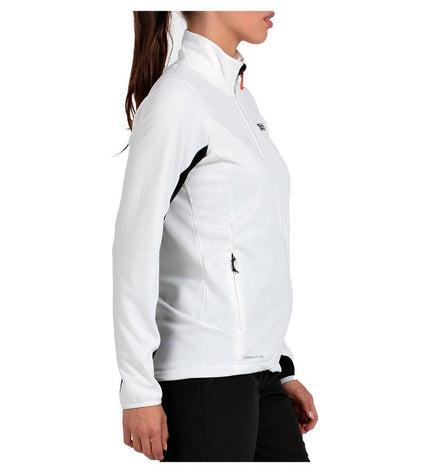 Dames sportjack by +8000, white outdoor jacket for hiking and camping, lightweight and weather-resistant.