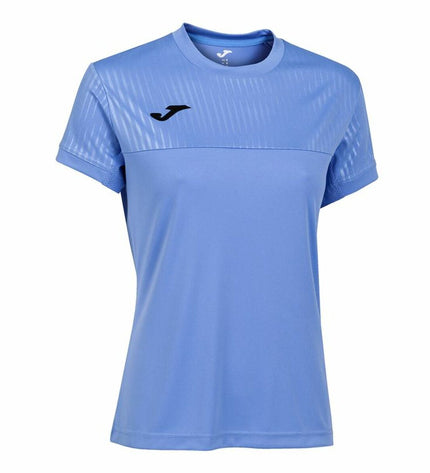 Joma Sport Montreal blue short-sleeve tennis sport T-shirt, lightweight athletic shirt for outdoor tennis activities.