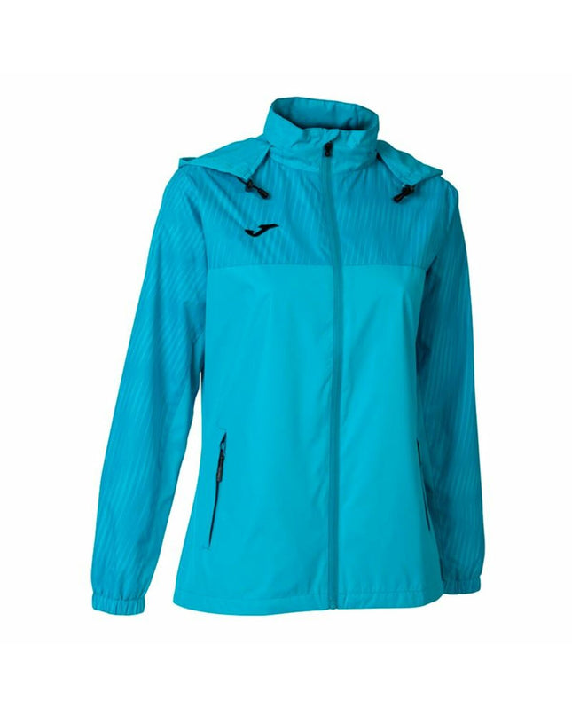 Joma Sport Montreal rain jacket for outdoor activities, shown in vibrant color with waterproof fabric and adjustable hood.