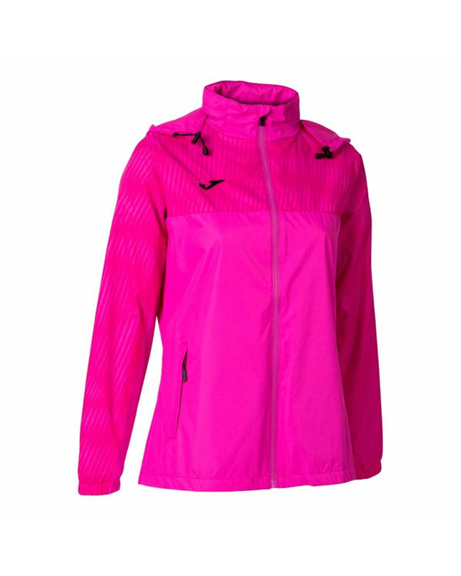 Pink Joma Sport Montreal rain jacket for outdoor activities, featuring waterproof fabric and sporty design for camping and hiking.