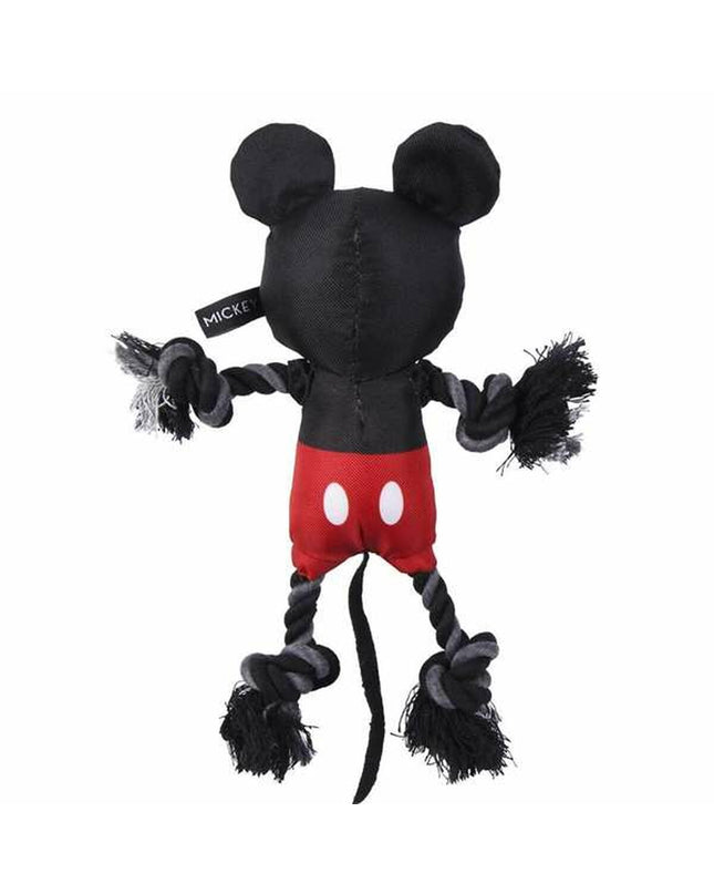 Plastic Mickey Mouse dog toy in black, measuring 15x6x28 cm, designed for dogs and featuring a playful Mickey Mouse design.