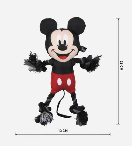 Black Mickey Mouse dog toy made of plastic, 15x6x28 cm, designed for dogs, featuring Mickey Mouse branding and durable material.
