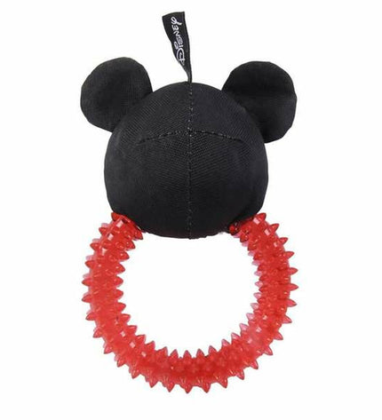 Red Mickey Mouse dog chew toy, 10x20x7 cm, made for dogs, featuring a playful Mickey Mouse design in durable material.