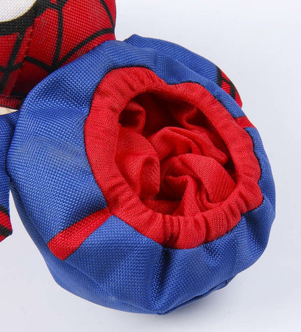 Red Spider-Man dog plush toy, soft cuddle knuffel for dogs, measuring 11x18x10 cm, from Spider-Man brand.