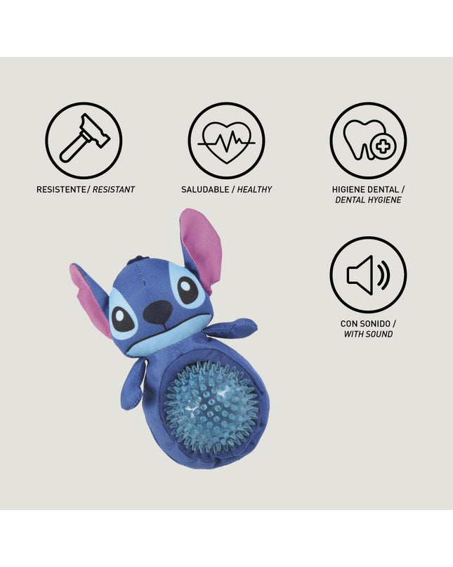 Blue Stitch dog plush toy, 13x9x24 cm, made of plastic, suitable for dogs, featuring Stitch character design.