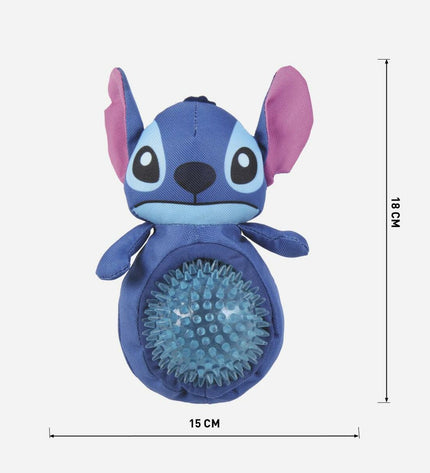Stitch blauw hondenknuffel in plastic, 13x9x24 cm, soft pet toy for dogs, featuring Stitch character design.