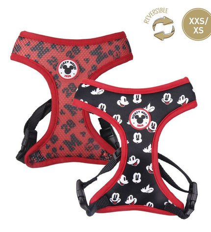 Mickey Mouse dog harness with adjustable straps and cartoon Mickey Mouse design for small to medium dogs.