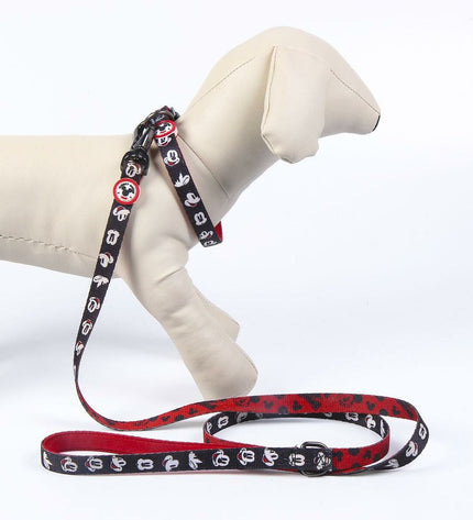 Mickey Mouse dog collar featuring a colorful Mickey Mouse pattern, adjustable strap, and durable material for pets.