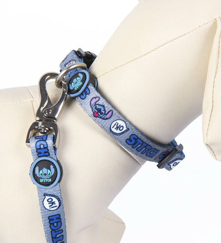 Stitch hondenhalsband met stikseldesign, zwart en leer, voor comfortabele en stijlvolle hondenaccessoire.