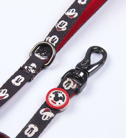 Pink Mickey Mouse dog leash made of durable material, featuring Mickey Mouse branding and a comfortable handle for walking pets.