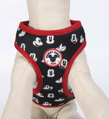 Mickey Mouse dog harness featuring a colorful Mickey Mouse design, suitable for small and medium-sized dogs.