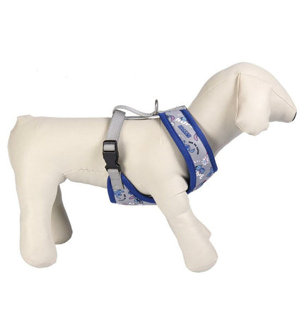 Stitch donkerblauw hondentuigje Stitch Stitch voor kleine honden XS/S, comfortabele en stevige hondenaccessoire in de afbeelding.