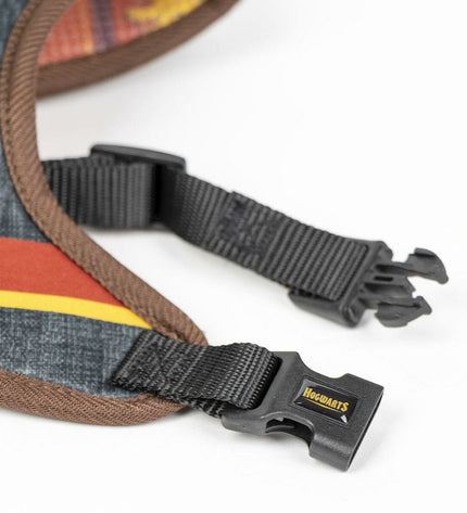 Reversible Harry Potter dog harness featuring magical-themed design, adjustable straps, and comfortable fit for small to medium dogs.