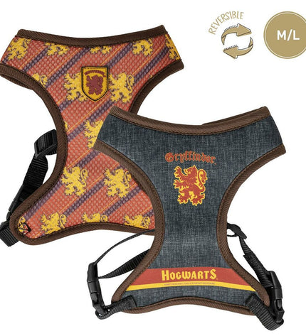 Reversible Harry Potter dog harness in M/L size, featuring magical-themed design for comfortable pet wearing.
