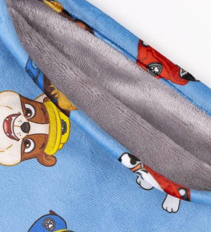 The Paw Patrol Nekwarmer in blue, 24x21 cm, suitable for outdoor activities and camping, designed for children aged 18-48 months.