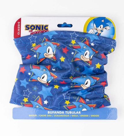 Sonic Nekwarmer Sonic 25.5 x 24 cm, outdoor neck warmer for kids aged 3-8, suitable for camping and hiking activities.