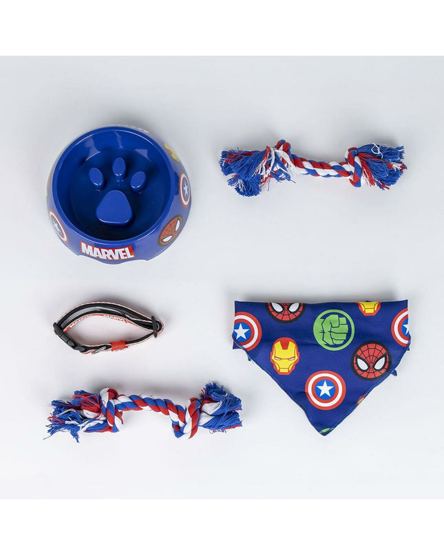 The Avengers Welcome Gift Set for Dogs with five items, blue color, measuring 28x30x7 cm, designed for dog lovers.