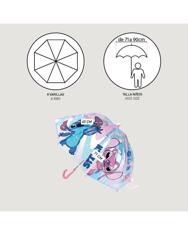 Pink Stitch Paraplu Stitch bagage umbrella with 71 cm diameter, featuring a vibrant pink fabric and sturdy construction.