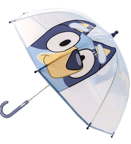 Bluey brand blue umbrella, 45 cm size, featuring a colorful design, perfect for travel or rainy days.