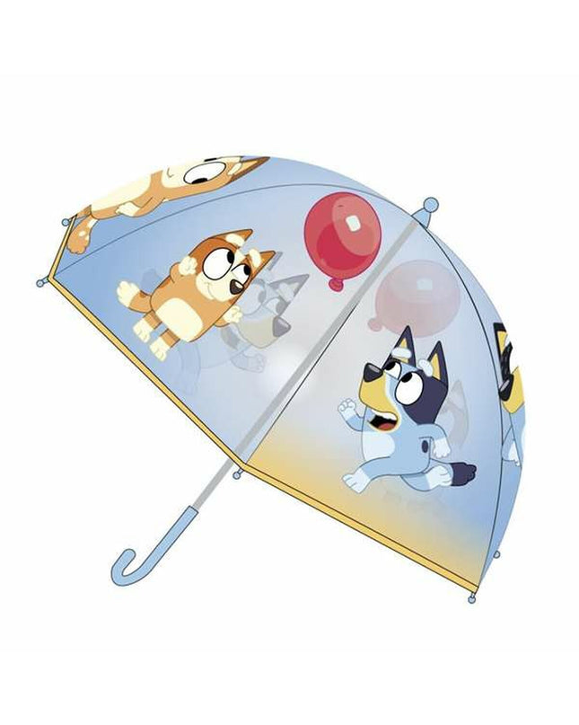 Bluey children's blue umbrella and luggage bag, 45 cm size, featuring colorful design and handles for kids.