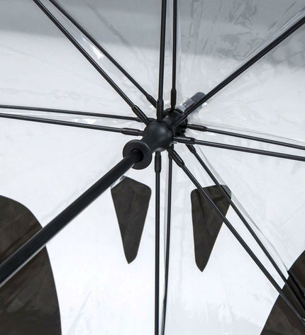 Transparent umbrella featuring The Nightmare Before Christmas design, 60 cm size, ideal for travel and rainy days.