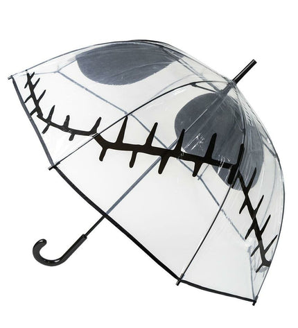 Transparent Nightmare Before Christmas umbrella, 60 cm, featuring Jack Skellington design, perfect for fans of the movie.