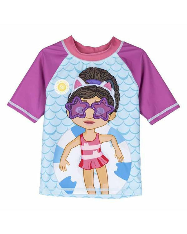 Gabby's Dollhouse bad T-shirt featuring colorful cartoon characters, perfect for outdoor water sports and casual wear.